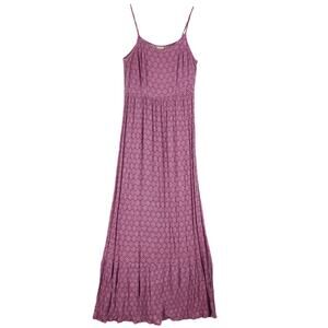 Mossimo Supply Co Womens Spaghetti Strap Maxi Dress L Pink Geometric Rayon EUC